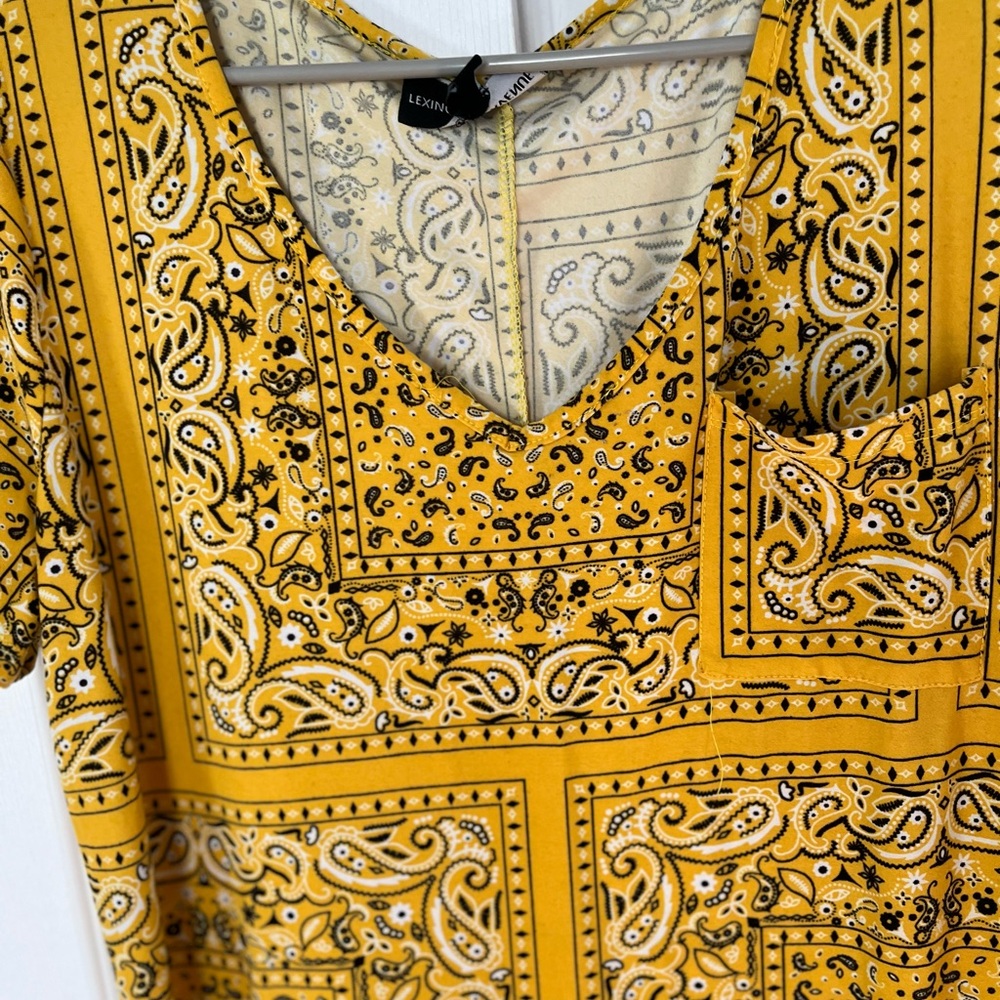 Chic Yellow Patterned Maxi Dress - image 5